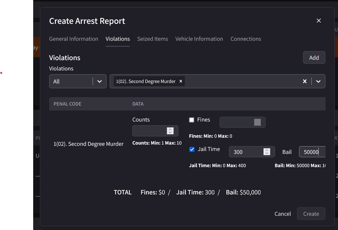 Arrest report creation